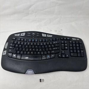 Logitech K350 Comfort Wave Wireless Keyboard with USB dongle tested Excellent